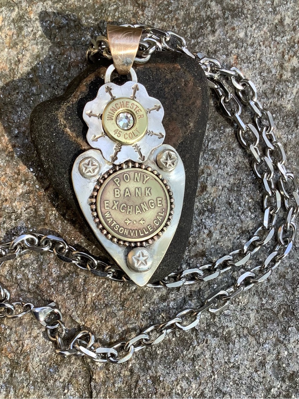 Necklace, antique trade token